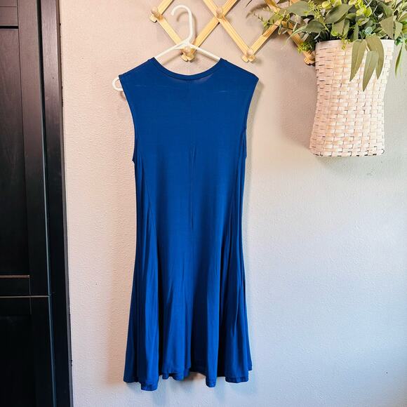 Charlie Paige Blue Sleeveless Midi Dress M w/ Popover One Size Pink Lace Floral - Picture 3 of 11